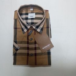 Burberry Short Sleeve Vintage Button Down Shirt