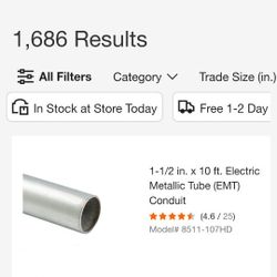 1 1/2 Conduit $20 Each Have 7 Sticks