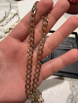 10k solid Cuban diamond cut