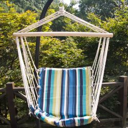 Colored Stripes Hammock Chair for Indoors & Outdoors | Lounge Seat for Backyards, Front Porches, Guest Rooms, Living Room Corners, Vacation Houses