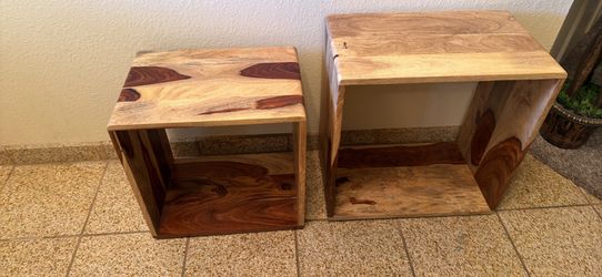 Relso Cascade Nesting Tables for Living Room with Premium Sheesham Wood Construction | Nesting End Tables with Smooth Curved Edges for Safety and Soph