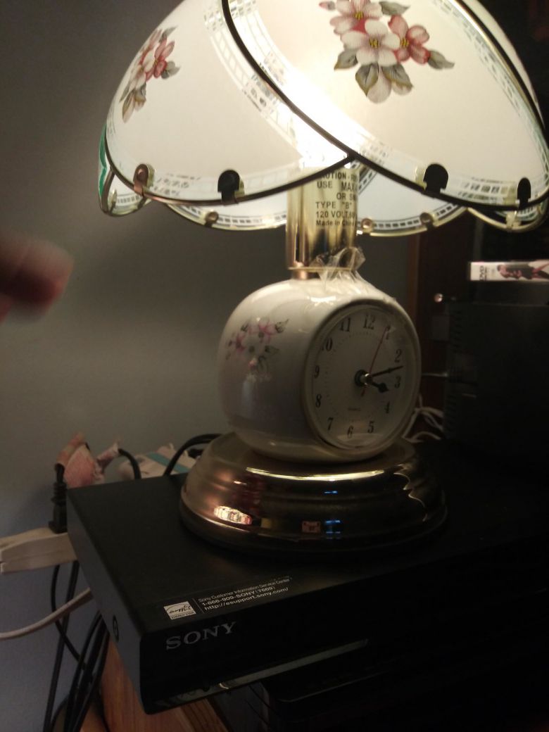Antique touch light up with clock