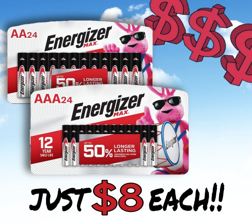 ENERGIZER BATTERIES FOR $8