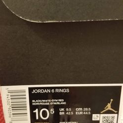 Jordan 6 Rings Black/White-Gym Red