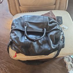COACH All Leather Black Weekender
