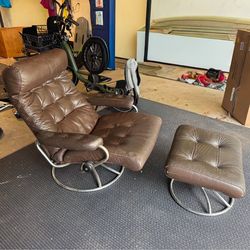 Vintage Ekornes Recliner & Ottoman