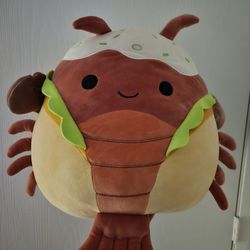 Squishmallows 16" Lorono Red Lobster in Lobster Roll Plush New 