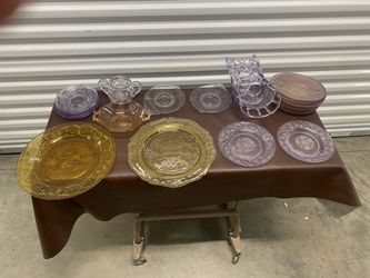 Lot of colored dishes