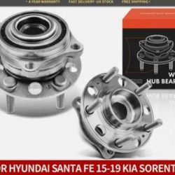 2x Front Wheel Bearing Hub Assembly for Hyundai Santa Fe 15-18 Kia Sorento 16-20

