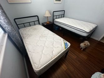 Two twin bed with the frame for $250 like new