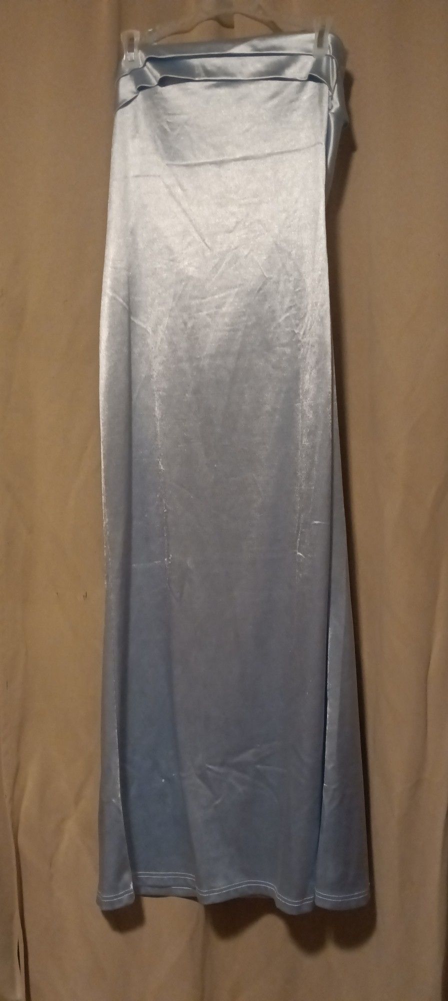 Strapless Silver Blue Dress