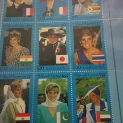 Collection of stamps, Lady Diana and others
