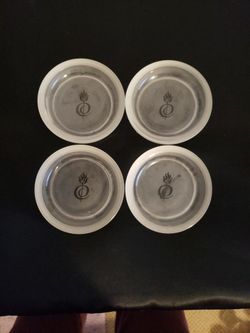 Four Vintage Frosted Glass Coasters