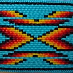 Fully Beaded Native American Belt Buckle 