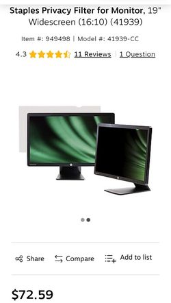 19" Monitor Privacy Filter - 