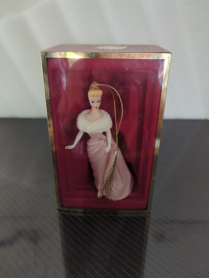 Lenox Barbie Christmas Ornament 2003 Holiday Enchanted Pink Evening Gown 4-1/2"
