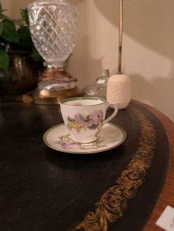 Vintage Floral Porcelain Teacup and Saucer