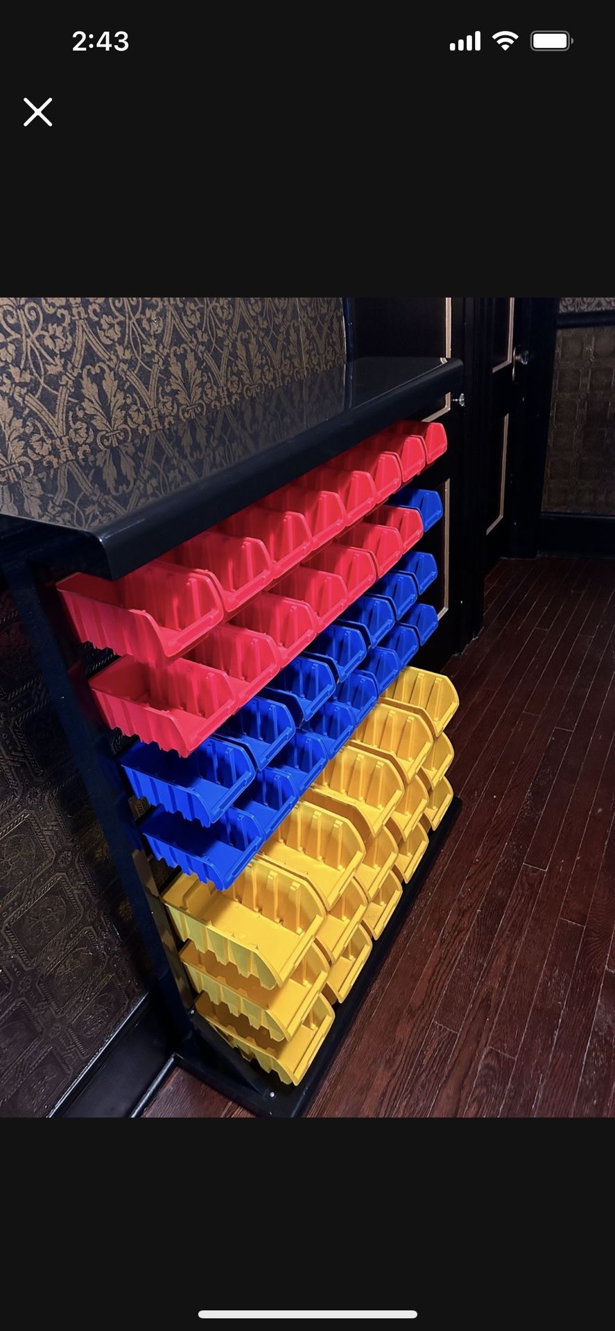 46 Bin Floor Mount Parts Rack 