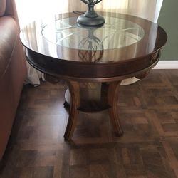 Wood Coffee Table And End Tables