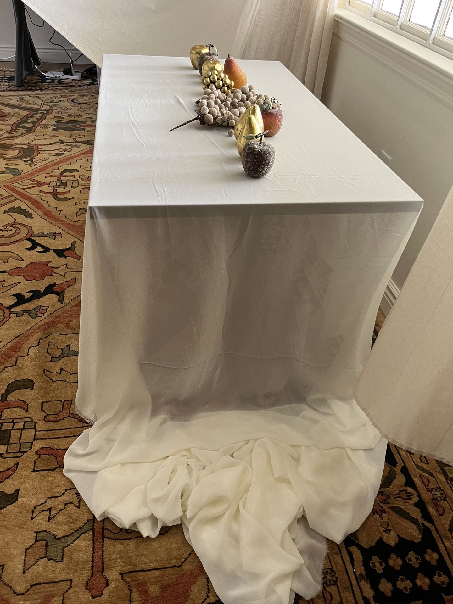 10 YD Cream Chiffon Fabric Table Runner Decor For Wedding Or Any Other Parties