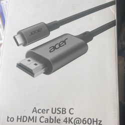 acer USB C to DisplayPort Cable 6.6 FT (4K@60HZ 2K@165Hz), Type-C to DisplayPort Cord (Sturdy Aluminum, Plug & Play) Thunderbolt 3/4/5 Compatible with