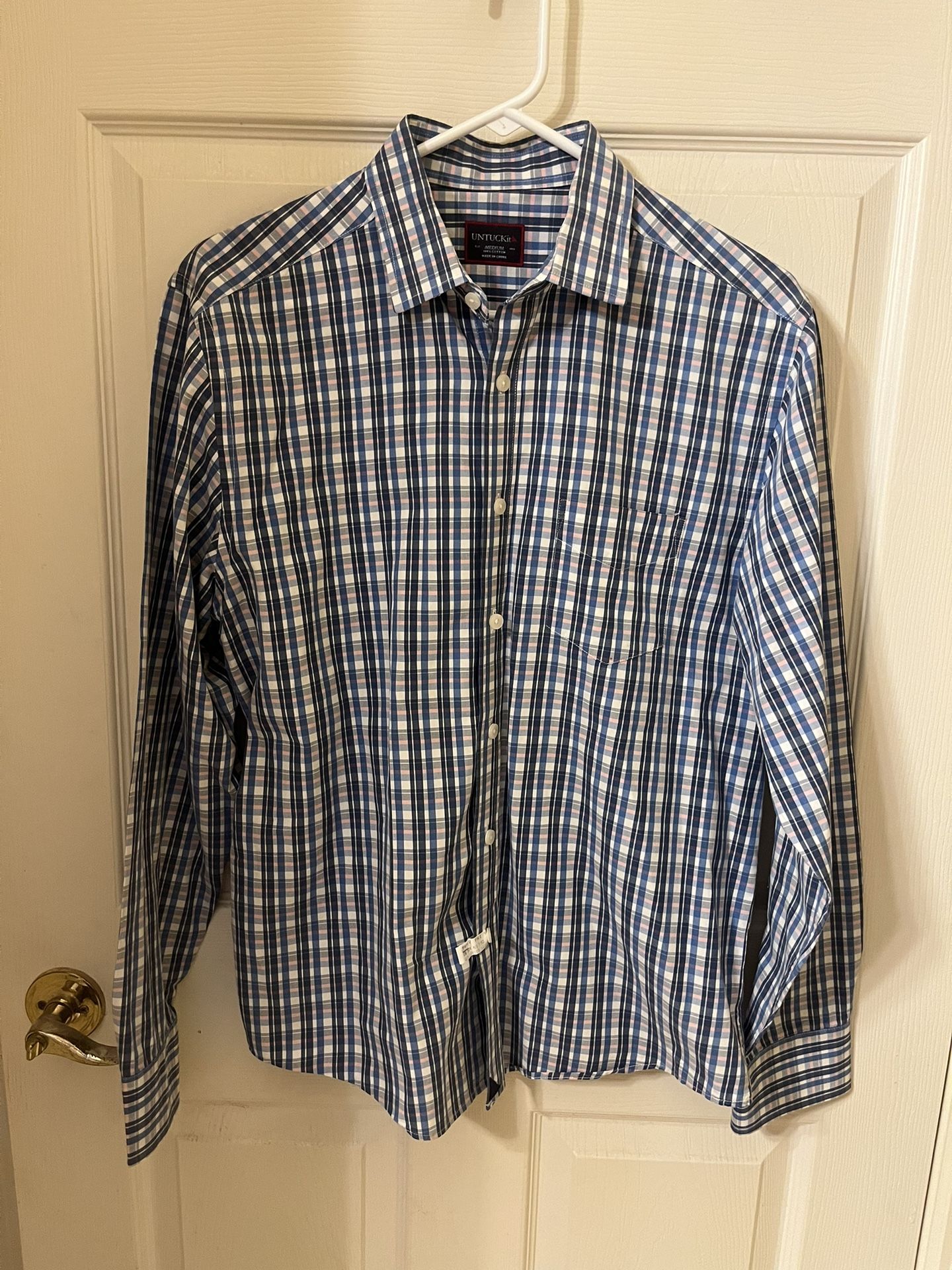 UNTUCKit Brand Untucked Like New Men’s Long Sleeved Plaid Shirt Size Medium 