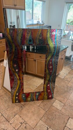contemporary stained-glass mosaic mirror.