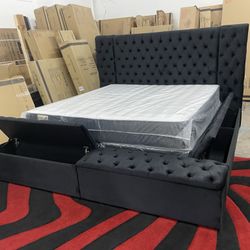 New In Box King Bed Frame With Mattress (Read Description Below)