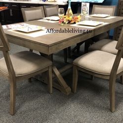 7 Pc Grey Dining Table Set Brand New In The Box
