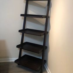 Ladder Bookshelf/ 5-tier Wooden Ladder/ Brown