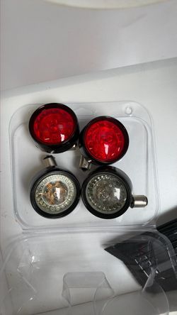 Probeam red rear led signal and amber/white bullet turn signals