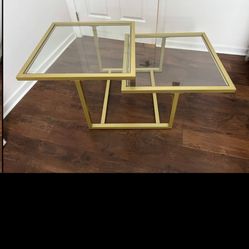 Gold Glass Coffee Table (Let’s Make A Deal)