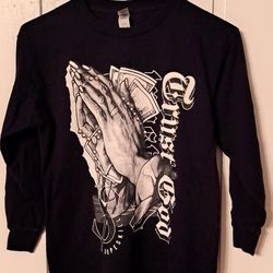 Boys Long Sleeve T-shirt Size Medium Black Trust God