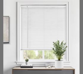 LazBlinds Cordless 1" Vinyl Mini Blinds, 48" W X 48" H, White