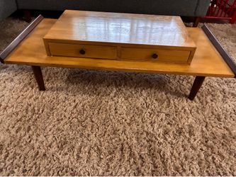 Mid-Century Modern Coffee Table with 2 Drawers