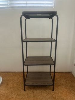 4-Tier Metal and Wood Shelf Unit