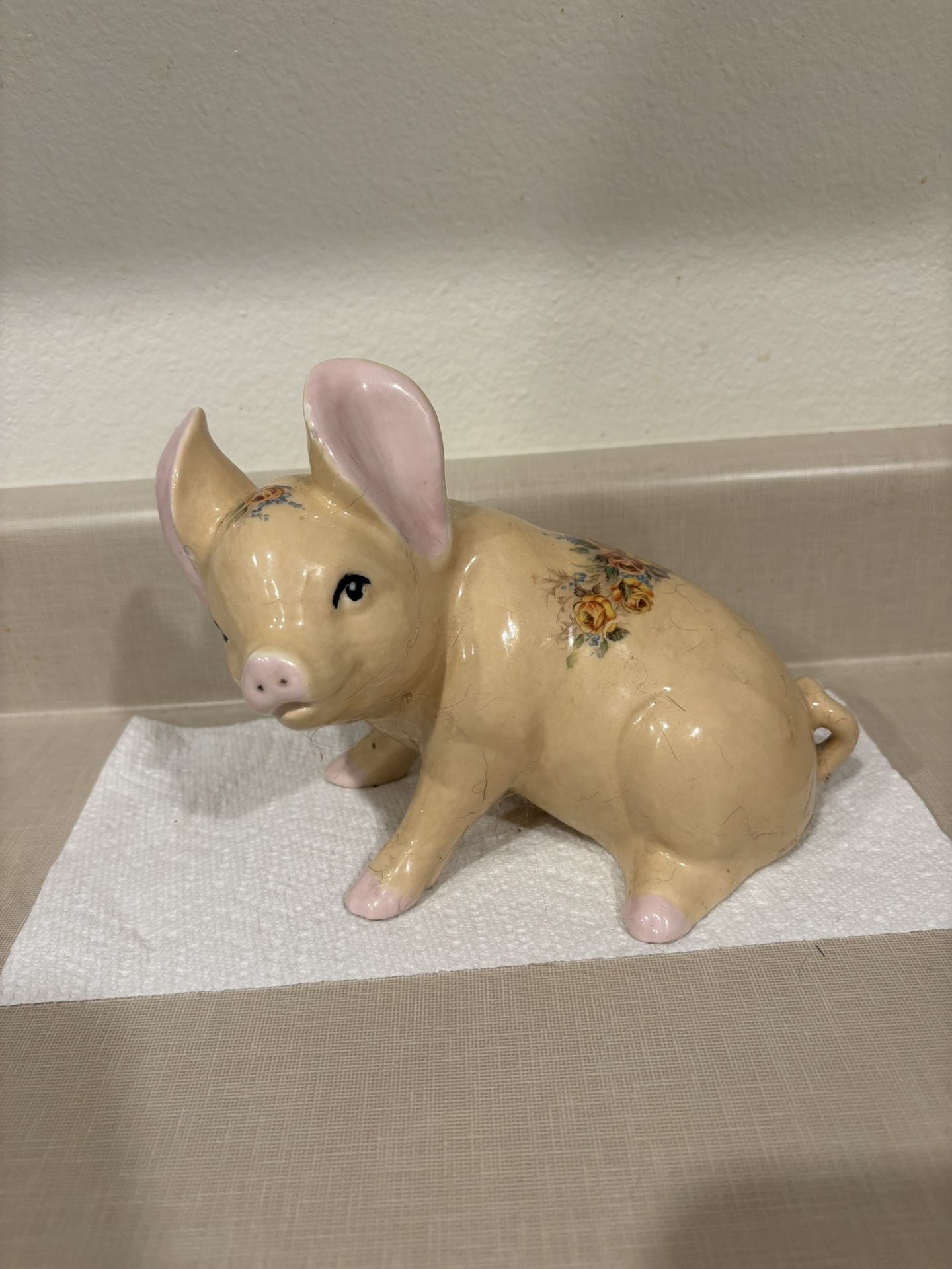 Cute Handpainted6” Ceramic Pig