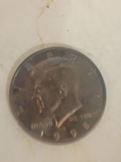 1998 Kennedy half dollar toned