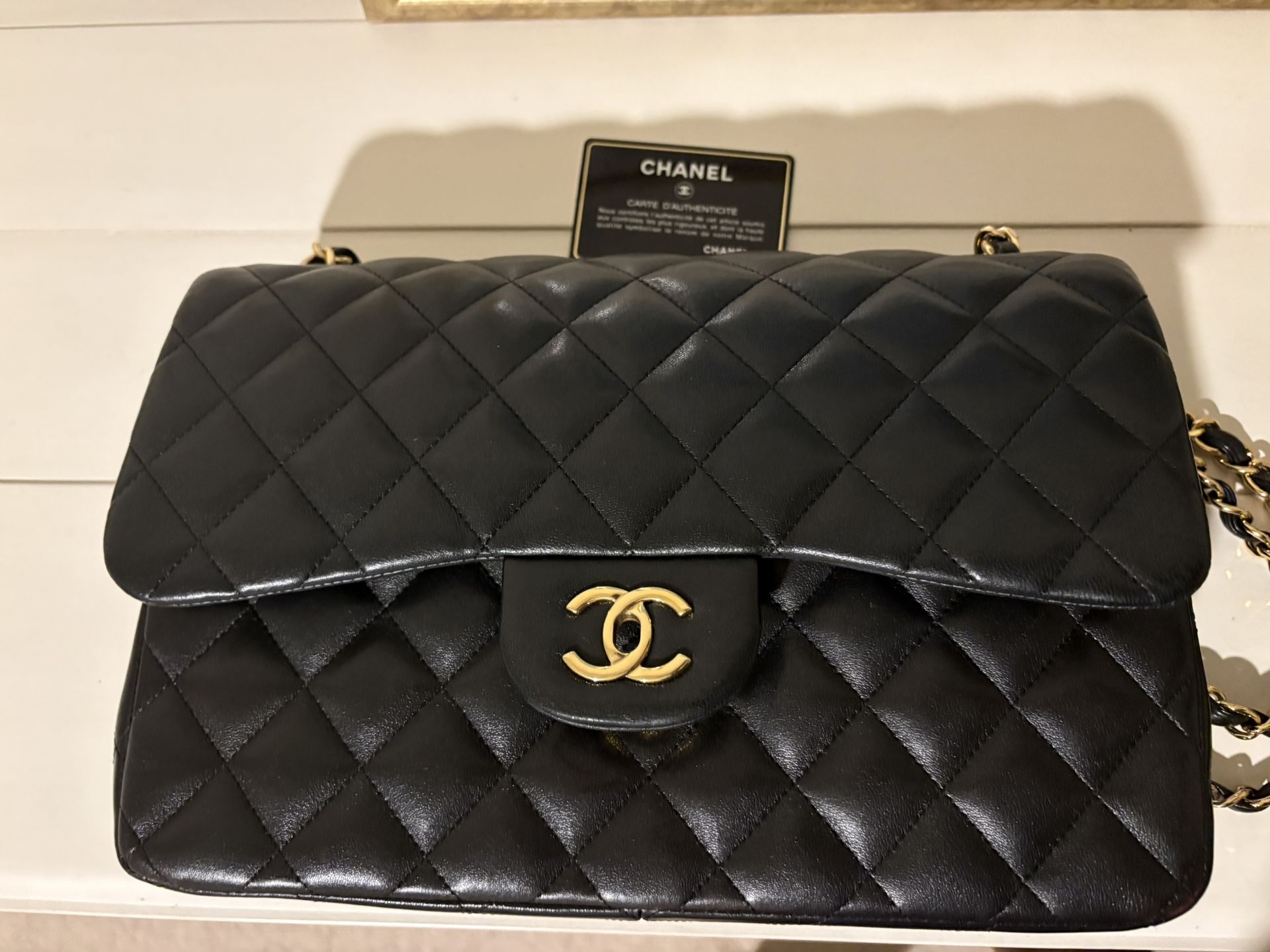 ✨ Chanel Jumbo Classic Double Flap – Caviar Leather • Gold Hardware • Full Set ✨