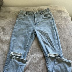Cotton On High Cropped Skinny Jeans – Size 10 (Distressed)
