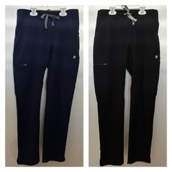 FIGS $50 XXS Pair of Yola Scrub Pant Petite Navy & Black