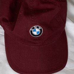 BMW RED MAROON BASEBALL CAP ADJUSTABLE 