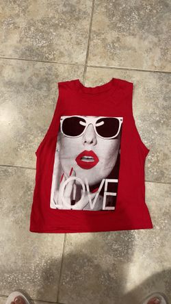 On Fire Juniors Medium Muscle shirt Red Love 