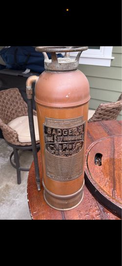 Brass Fire Extinguisher With Hose Great Shape