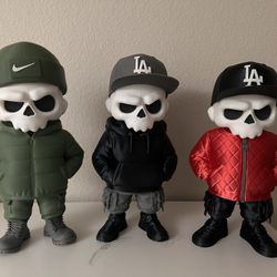 3D Printed Urban street style LA skeleton figurines 