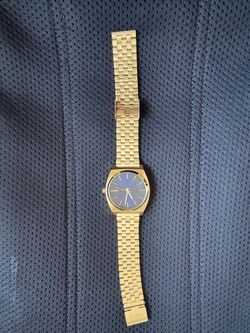 Nixon the time teller Gold-Tone Watch with Blue Dial