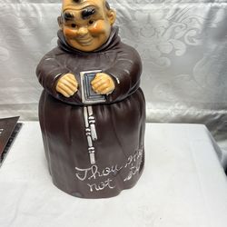 VINTAGE  'THOU SHALT NOT STEAL' FRIAR TUCK  COOKIE JAR 