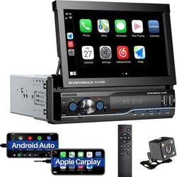 Single Din Car Stereo 7 Inch Flip Out Capacitive Touch Screen Car Radio