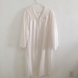 White graduation gown