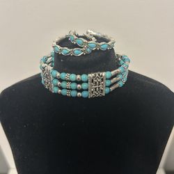 Bracelet with matching earrings costume jewelry